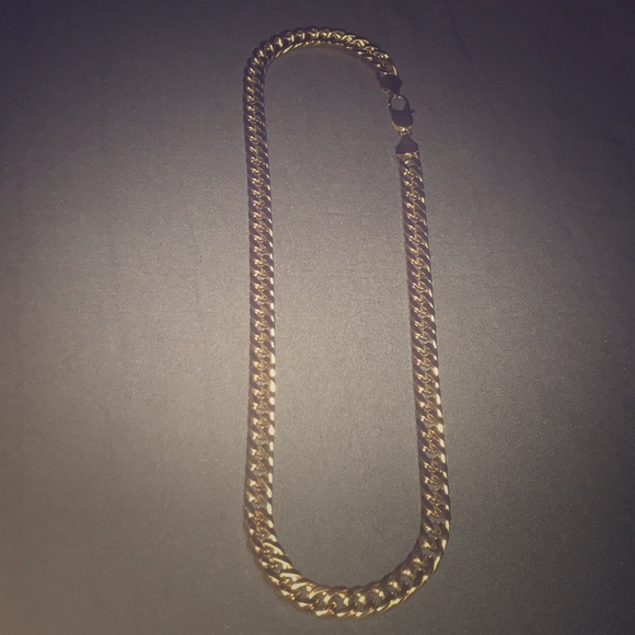 14k Gold Plated Stainless Steel Cuban Link Chain - Picture 1 of 4